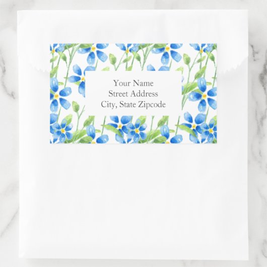 "Blaublüten" Rechteckiger Aufkleber (Tasche)