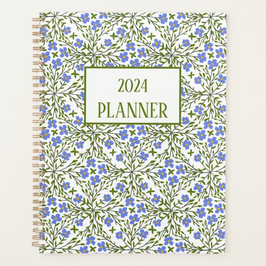 Blaublütenditsy Blumenmuster-Plane Planer (Vorderseite)