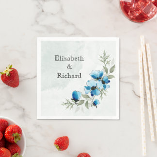 Blaublütenhandtücher Serviette