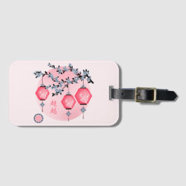 Blaublütenlaternen "Aufsteigen" asiatisches Design Gepäckanhänger