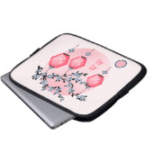 Blaublütenlaternen "Aufsteigen" asiatisches Design Laptopschutzhülle (Vorne Knopf)