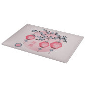 Blaublütenlaternen "Aufsteigen" asiatisches Design Schneidebrett (Ecke)