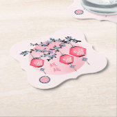 Blaublütenlaternen "Aufsteigen" asiatisches Design Untersetzer (angewinkelt)