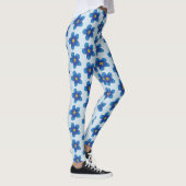 Blaublütenmuster Custom Leggings (Rechts)