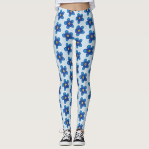 Blaublütenmuster Custom Leggings