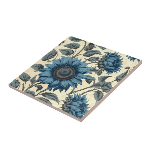 Blaublütenmuster Fliese (Seite)