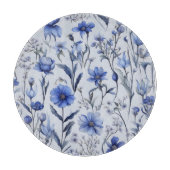 Blaublütenmuster Schneidebrett (Vorderseite)