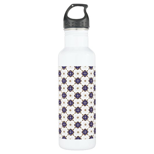 Blaublütenmuster Trinkflasche (Vorderseite)