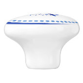 Blaublütenskandinavische Folklorekapsel Keramikknauf (Seitenansicht)