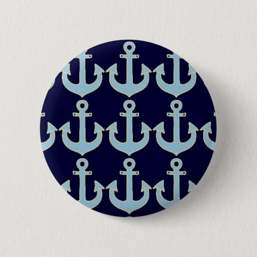 Blaubootankermuster Button (Vorderseite)