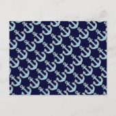 Blaubootankermuster Postkarte (Vorderseite)