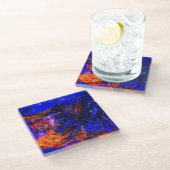 Blaubrasse Glasuntersetzer (Schrägansicht)