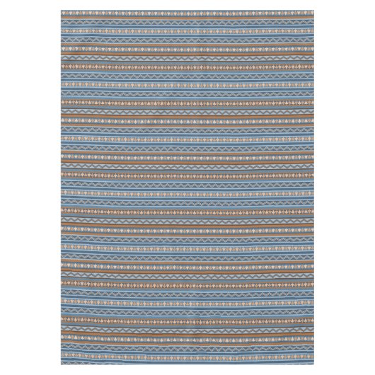 Blaubraun-geometrisches Design-Medium im Südwestfo Tischdecke (Vorderseite)