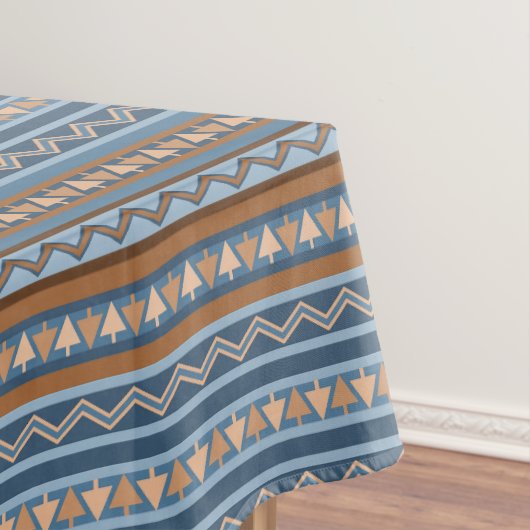 Blaubraun-geometrisches Design-Medium im Südwestfo Tischdecke (Beispiel)
