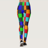 Blaubraun-grünes Rot-Karo-Muster, Leggings (Rückseite)