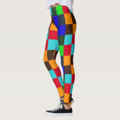 Blaubraun-grünes Rot-Karo-Muster, Leggings (Links)
