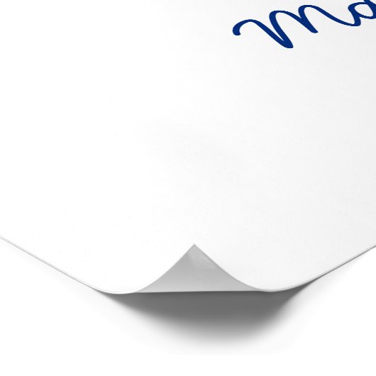 Blaubraun-Vögel-Fingerabdruck-Tree-Hochzeit Poster (Ecke)