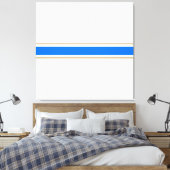 Blaubraune, blaue Streifen auf weißen Streifen Leinwanddruck (Insitu (Schlafzimmer))
