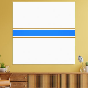 Blaubraune, blaue Streifen auf weißen Streifen Leinwanddruck