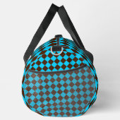 Blaubraune Diamant-Schachbrett-Muster Duffle Bag (Rechts)