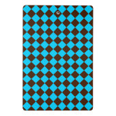 Blaubraune Diamant-Schachbrett-Muster Mini Klemmbrett (Rückseite)