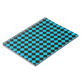 Blaubraune Diamant-Schachbrett-Muster Notizblock (Linke Seite)