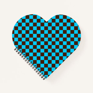 Blaubraune Diamant-Schachbrett-Muster Notizblock