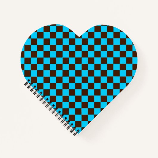 Blaubraune Diamant-Schachbrett-Muster Notizblock (Vorderseite)