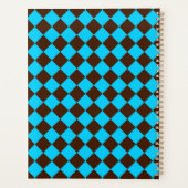 Blaubraune Diamant-Schachbrett-Muster Planer (Rückseite)