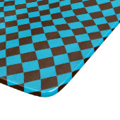Blaubraune Diamant-Schachbrett-Muster Schneidebrett (Ecke)