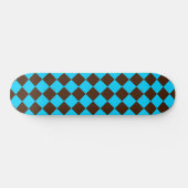 Blaubraune Diamant-Schachbrett-Muster Skateboard (Horizontal)