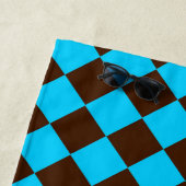 Blaubraune Diamant-Schachbrett-Muster Strandtuch (Beispiel)
