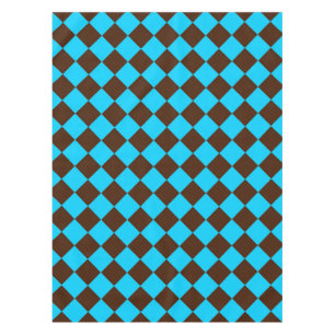 Blaubraune Diamant-Schachbrett-Muster Tischdecke
