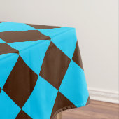 Blaubraune Diamant-Schachbrett-Muster Tischdecke (Beispiel)