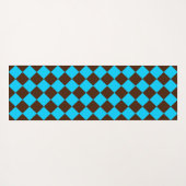 Blaubraune Diamant-Schachbrett-Muster Yogamatte (Rückseite (Horizontal))
