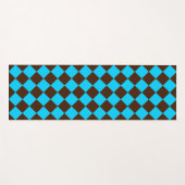 Blaubraune Diamant-Schachbrett-Muster Yogamatte (Vorderseite (Horizontal))