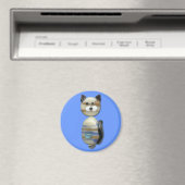 Blaubraune Glasperlkatze Magnet (In Situ (Geschirrspüler))