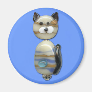 Blaubraune Glasperlkatze Magnet