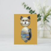 Blaubraune Glasperlkatze Postkarte (Stehend Vorderseite)