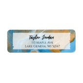 Blaubraune Marmorflüssigkeit Personalisiertes Etik (Vorne)