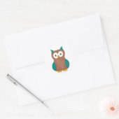 Blaubraune Owl Muster Bird Print Owcker Aufkleber (Umschlag)