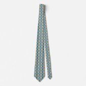 Blaubraune und beige Diamantmuster Krawatte (Vorderseite)