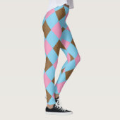 Blaubraune und rosa Raute Leggings (Rechts)