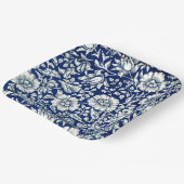 Blaubraune, Vintage Blumenmuster, Pappteller (Gewinkelt)