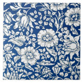 Blaubraune, Vintage Muster, Fliese (Vorderseite)