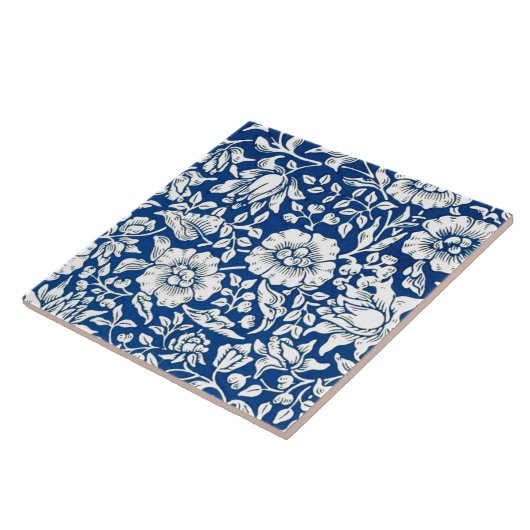 Blaubraune, Vintage Muster, Fliese (Seite)