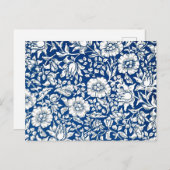 Blaubraune, Vintage Muster, Postkarte (Vorne/Hinten)