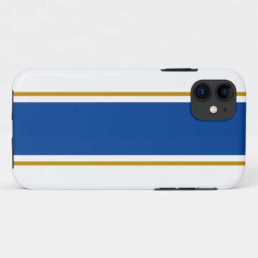 Blaubraune, weiße Streifen Case-Mate iPhone Hülle (Rückseite (Horizontal))