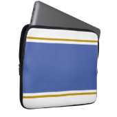 Blaubraune, weiße Streifen Laptopschutzhülle (Vorne Rechts)