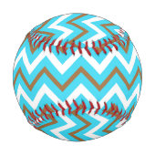 Blaubraune Zig Zag Lines Geometric Sea Wave Baseball (Rückseite)